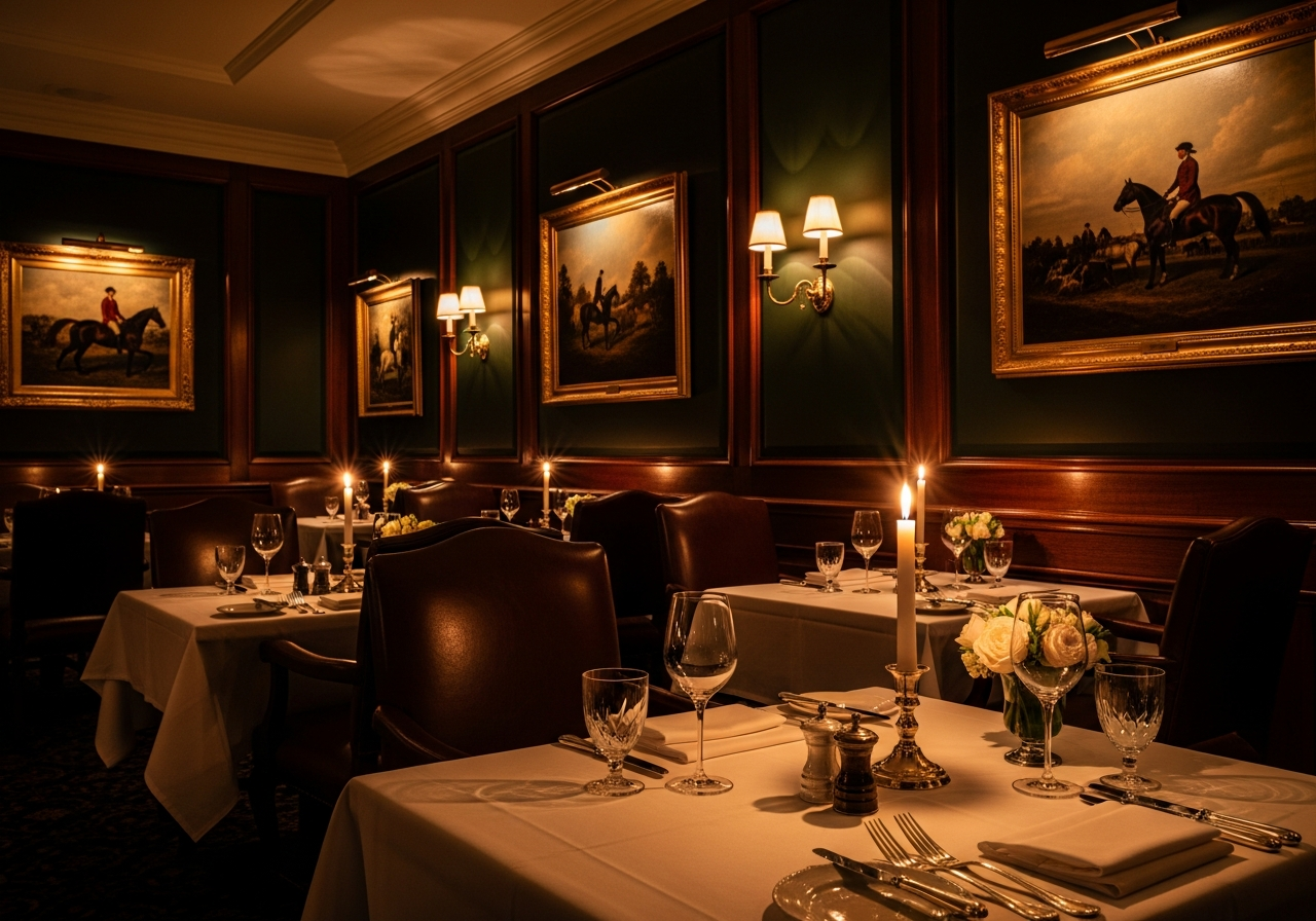 The dining room at The Vintage Equestrian Club